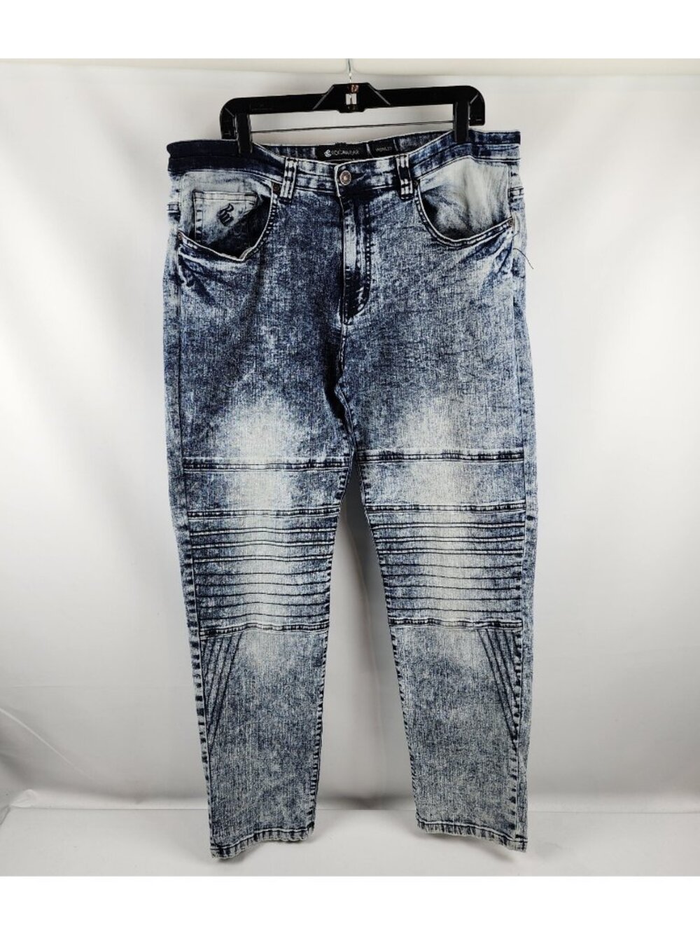 ROCAWEAR Jeans Mens 38x32 Vintage Slim Fit Acid Wash Blue 90s Hip Hop